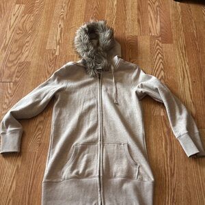 Old Navy Tan Fur-Trimmed Hoodie